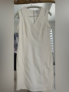 Katherine Barclay Cream Sleeveless Sheath Dress